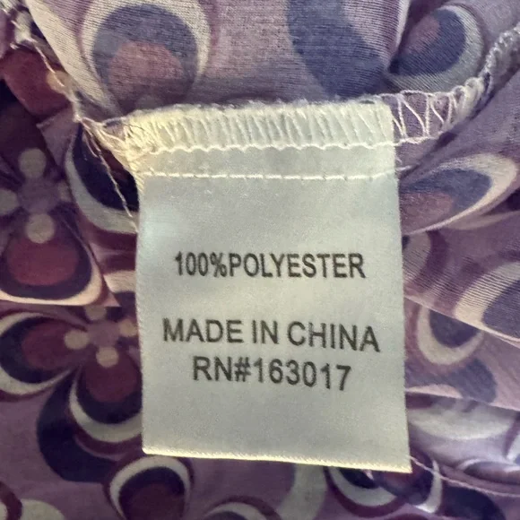 Princess Polly Purple Retro Floral Button Up Sheer Long Sleeve Blouse US 12 - Picture 4 of 7